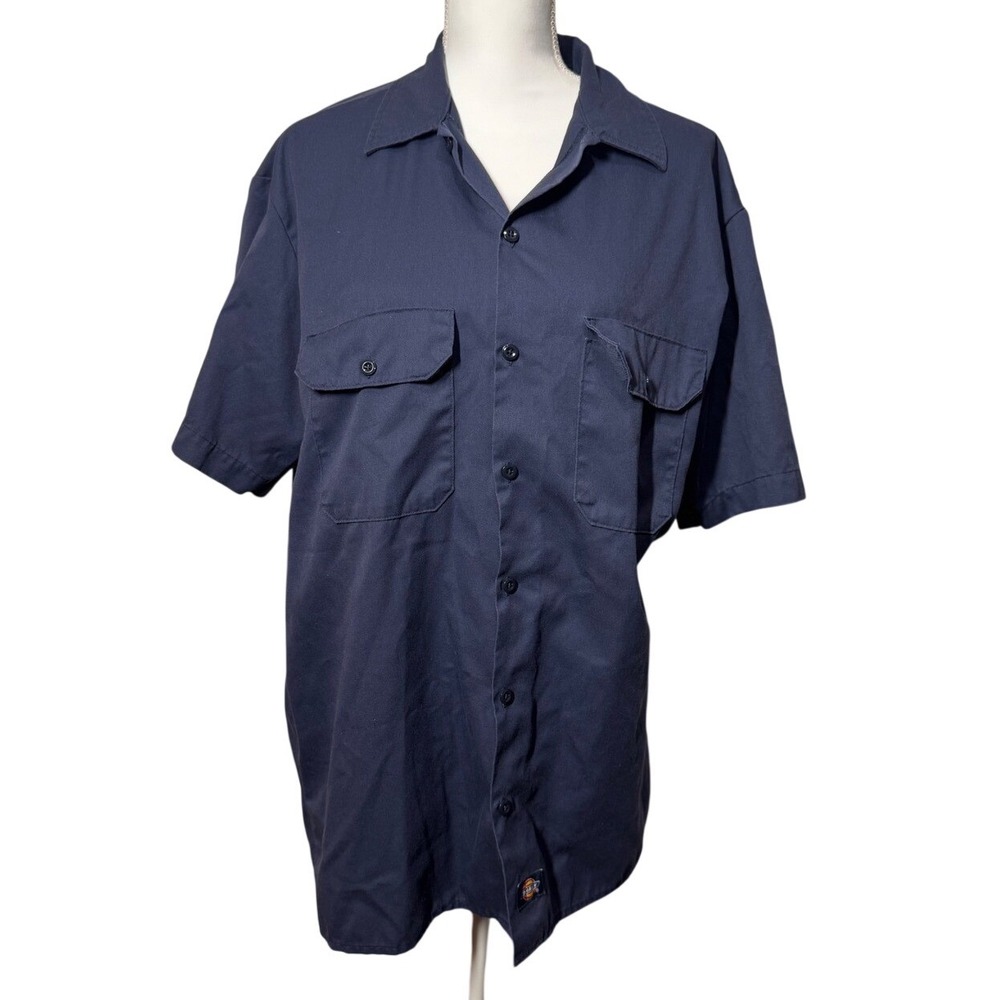Dickies Navy Short Sleeve Work Shirt Men's L
